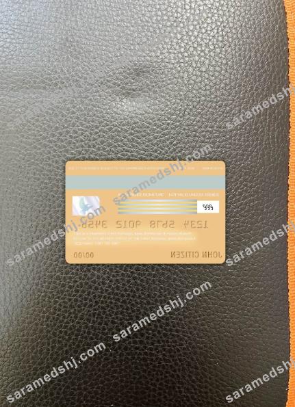 Botswana First National bank visa card photolook back